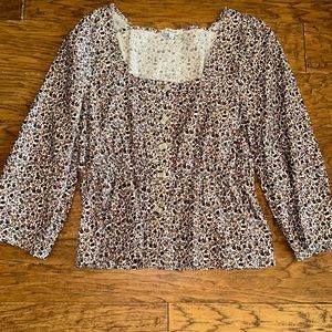 Corduroy floral top